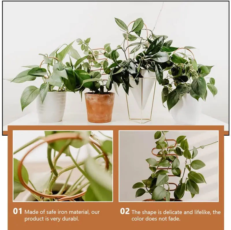 Creative Geometric Metal Plant Support Stand