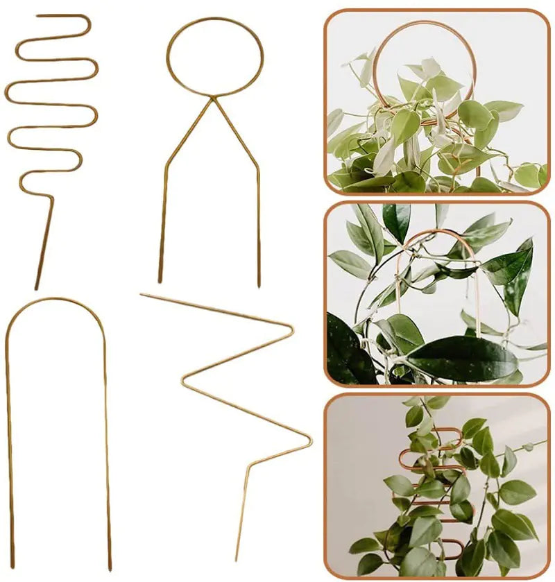 Creative Geometric Metal Plant Support Stand